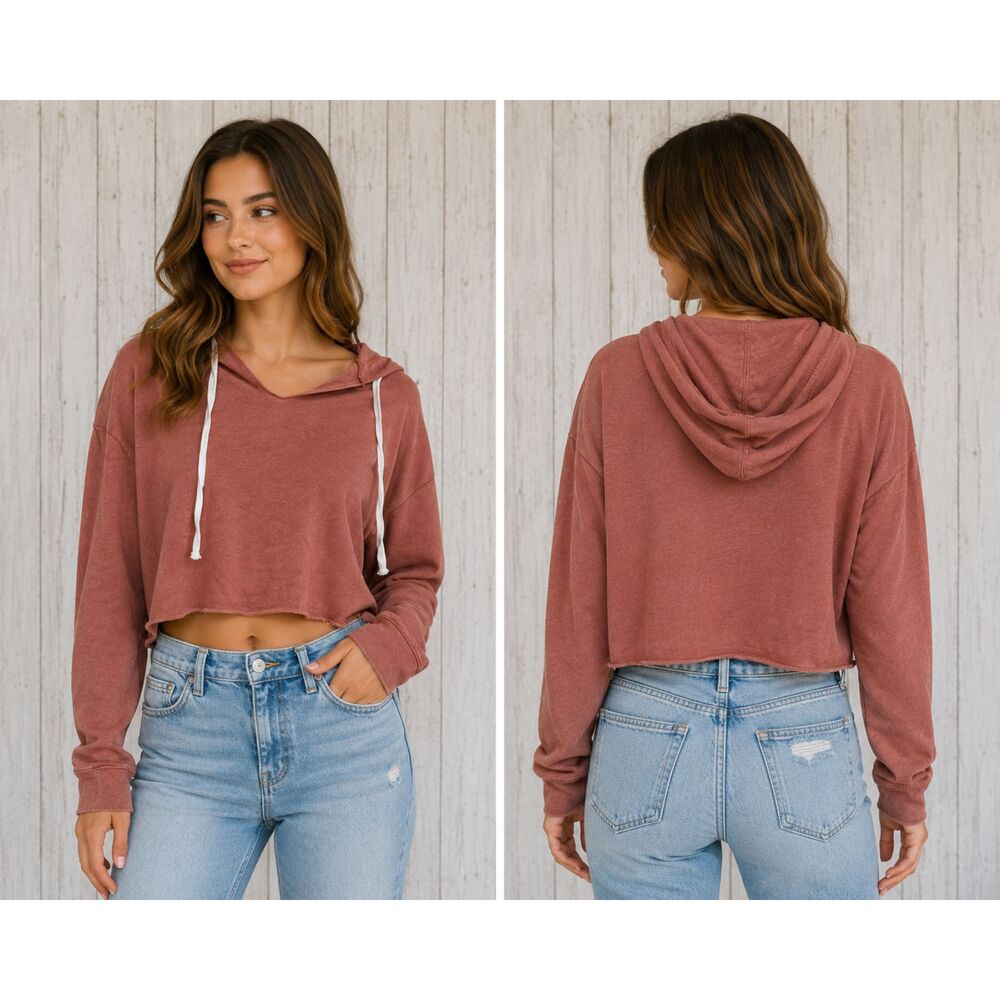 Colsie Target Women’s Cropped Hoodie Size XS Mauve Dusty Rose Lounge Top